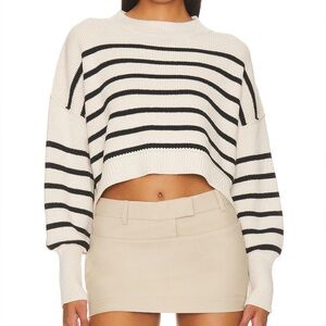 Free People Stripe Easy Street Crop Sweater